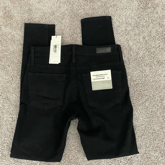 AG Farrah High Rise Skinny Ankle Crop Jeans Black Contour 360 sz 26! - Picture 3 of 7